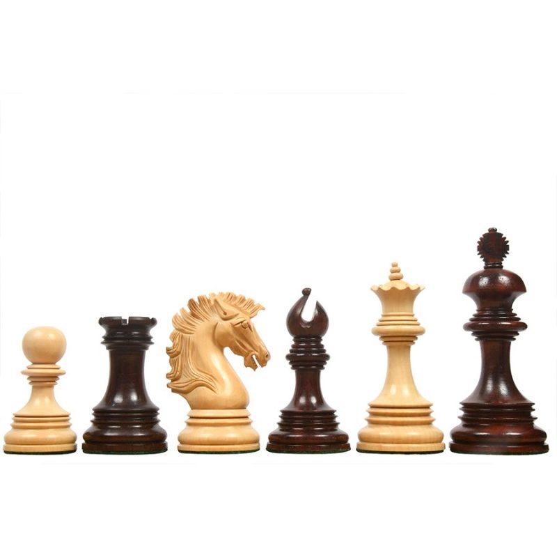 The Premium Collection- 4.4" Wellington Luxury Staunton Chess Pieces Only Set ? Triple Weighted Budrose Wood