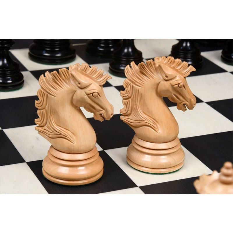 The Premium Collection- 4.4" Wellington Luxury Staunton Chess Pieces Only Set ? Triple Weighted Ebony Wood & Boxwood - Image 11