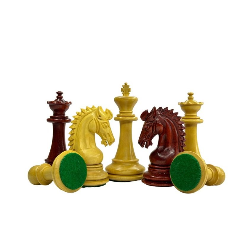 3.75" Sheffield Knight Luxury Chess Pieces Only Set- Double Weighted Budrose Wood - Image 3