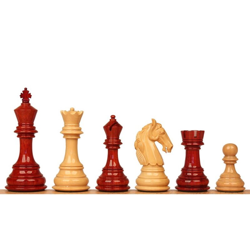 3.8" Columbian Knight Luxury Staunton Chess Pieces Only- Double Weighted Budrose Wood