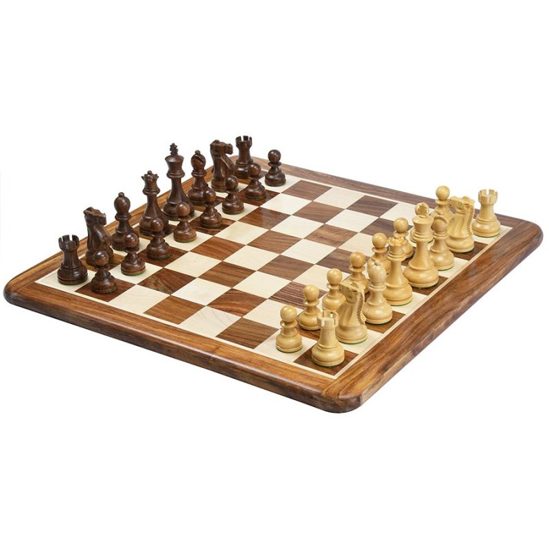 1972 Reproduced Reykjavik Championship Series Chess Pieces 3.7" - Weighted Golden Rosewood & Boxwood - Image 9