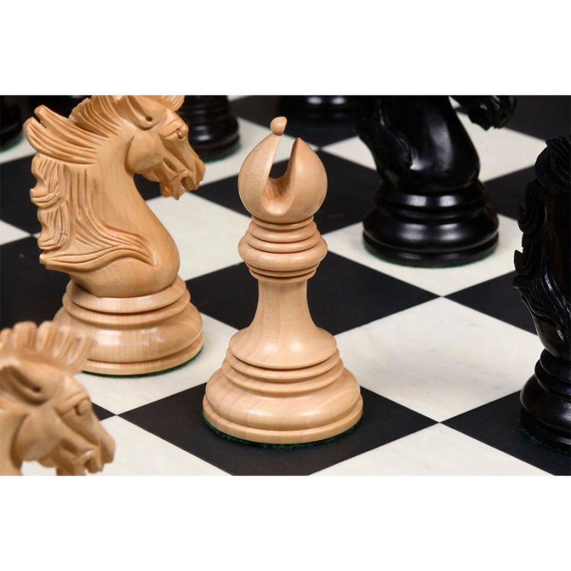 The Premium Collection- 4.4" Wellington Luxury Staunton Chess Pieces Only Set ? Triple Weighted Ebony Wood & Boxwood - Image 5