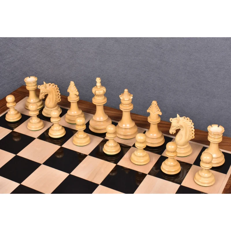 4.6" Hurricane Luxury Staunton Chess Pieces Only set -Triple Weighted Ebony Wood - Image 8