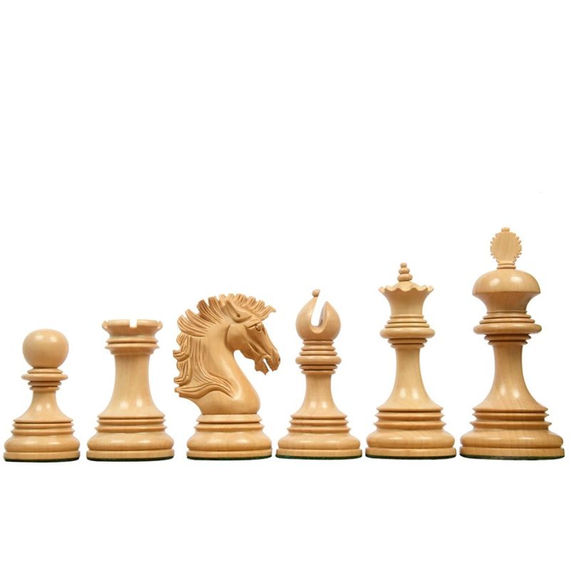 The Premium Collection- 4.4" Wellington Luxury Staunton Chess Pieces Only Set ? Triple Weighted Ebony Wood & Boxwood - Image 4