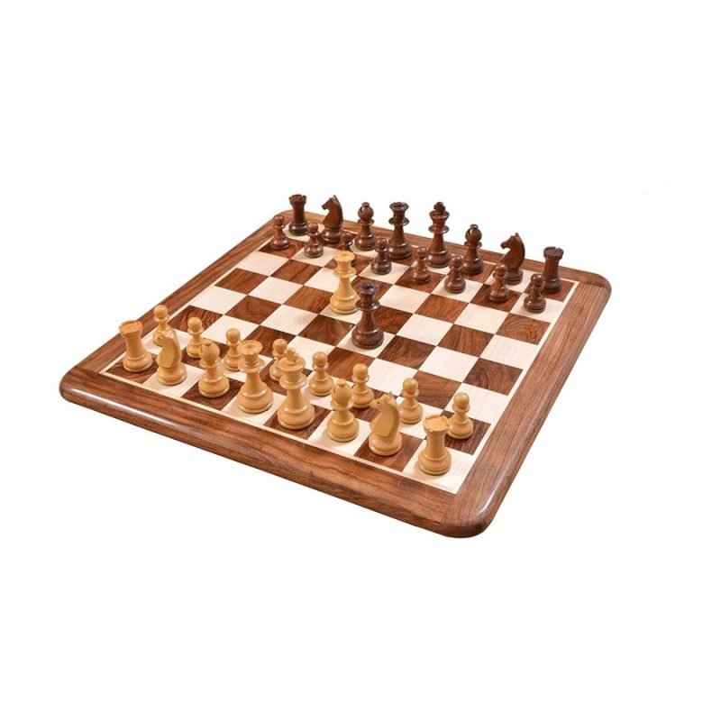 90s Reproduced 3.6" French Chavet Championship Tournament Chess Pieces Only Set- Weighted Golden Rosewood - Image 7