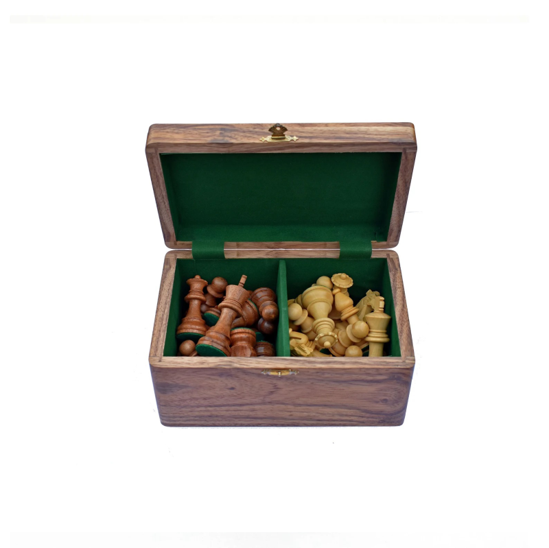 The Albizia Wood Luxury Chess Storage For 3.5" To 4.25" Chess Pieces