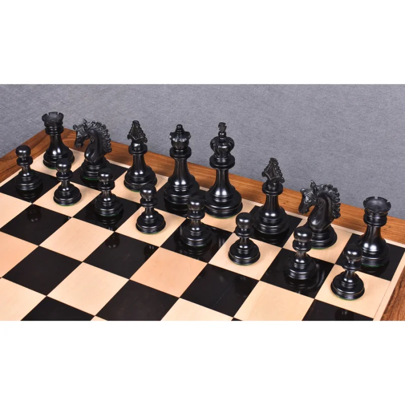 4.6" Hurricane Luxury Staunton Chess Pieces Only set -Triple Weighted Ebony Wood - Image 9