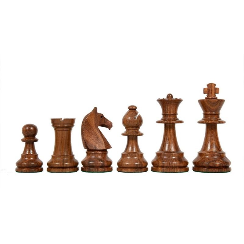 90s Reproduced 3.6" French Chavet Championship Tournament Chess Pieces Only Set- Weighted Golden Rosewood - Image 3