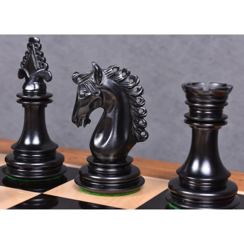 4.6" Hurricane Luxury Staunton Chess Pieces Only set -Triple Weighted Ebony Wood - Image 2