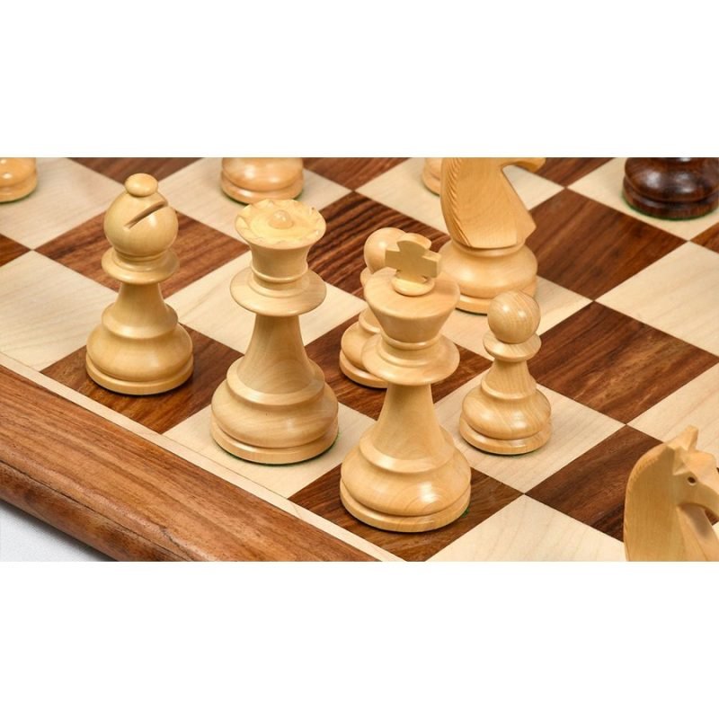 90s Reproduced 3.6" French Chavet Championship Tournament Chess Pieces Only Set- Weighted Golden Rosewood - Image 6