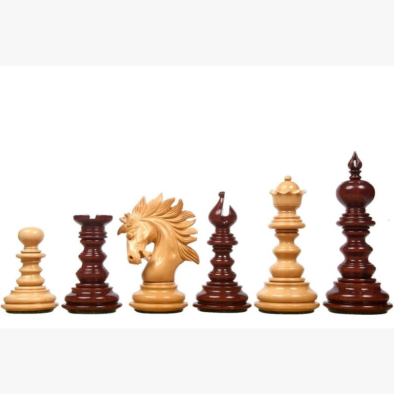 4.3? Luxury Savano Series Staunton Chess Pieces Only Set- Bud Rosewood Triple Weighted