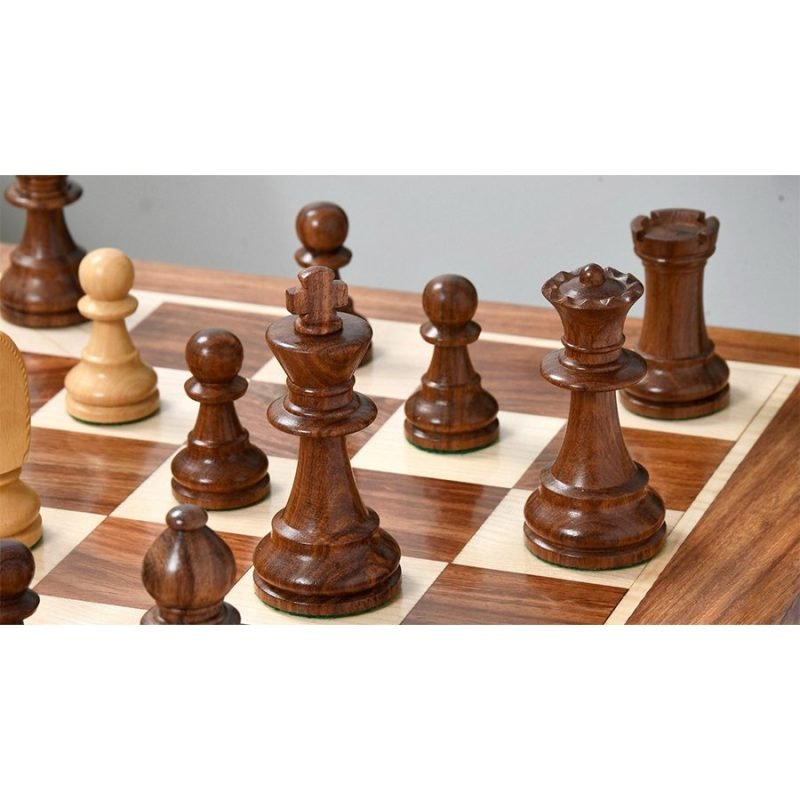 90s Reproduced 3.6" French Chavet Championship Tournament Chess Pieces Only Set- Weighted Golden Rosewood - Image 5