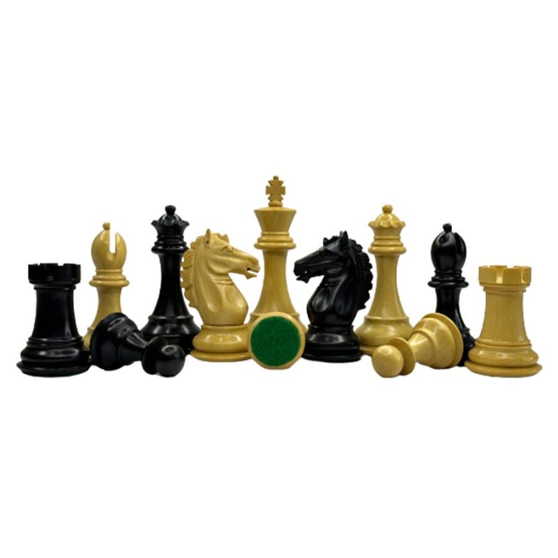 3.9" Exclusive Alban Staunton Chess Pieces Only set - Double Weighted Ebonised Boxwood