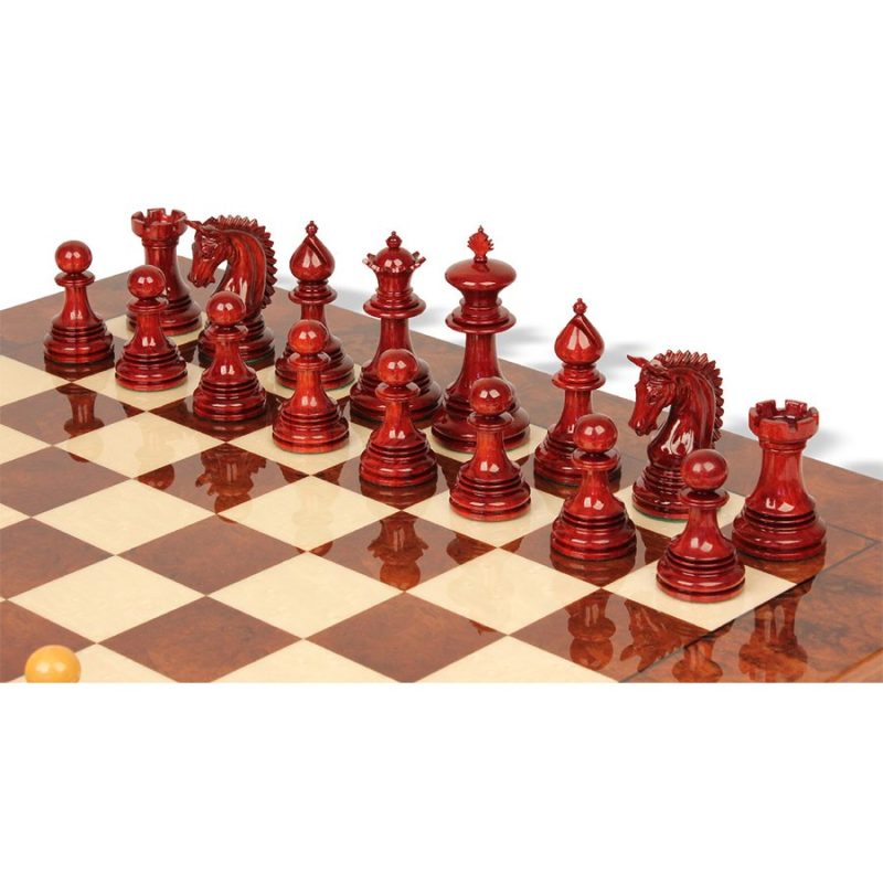 4.2" Luxury Patton Staunton Chess Pieces Only Set- Weighted Bud Rosewood and Boxwood - Image 7