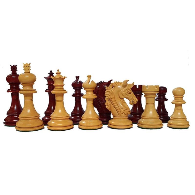 4.4" Alvis Luxury Staunton Chess Pieces Only set -Triple Weighted Budrose Wood - Image 2