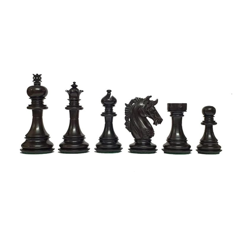 4.4" Alvis Luxury Staunton Chess Pieces Only Set - Triple Weighted Ebony - Image 5