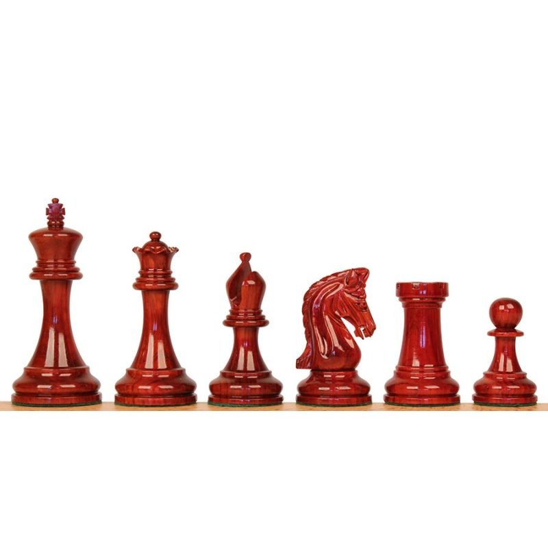 4.4" Imperial Series Reproduced Staunton Chess Pieces Set Only- Weighted Budrose Wood & Boxwood Pieces - Image 2