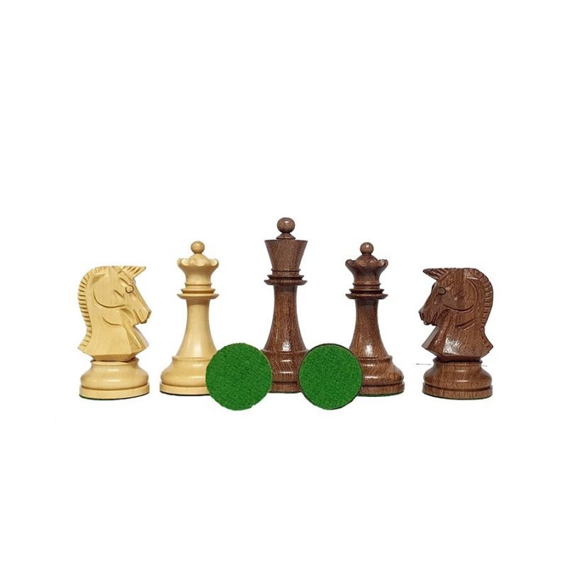 1950s Dubrovnik Bobby Fischer Reproduced Chess Pieces Only Set- Weighted Golden Rosewood & Boxwood- 3.7" King - Image 5