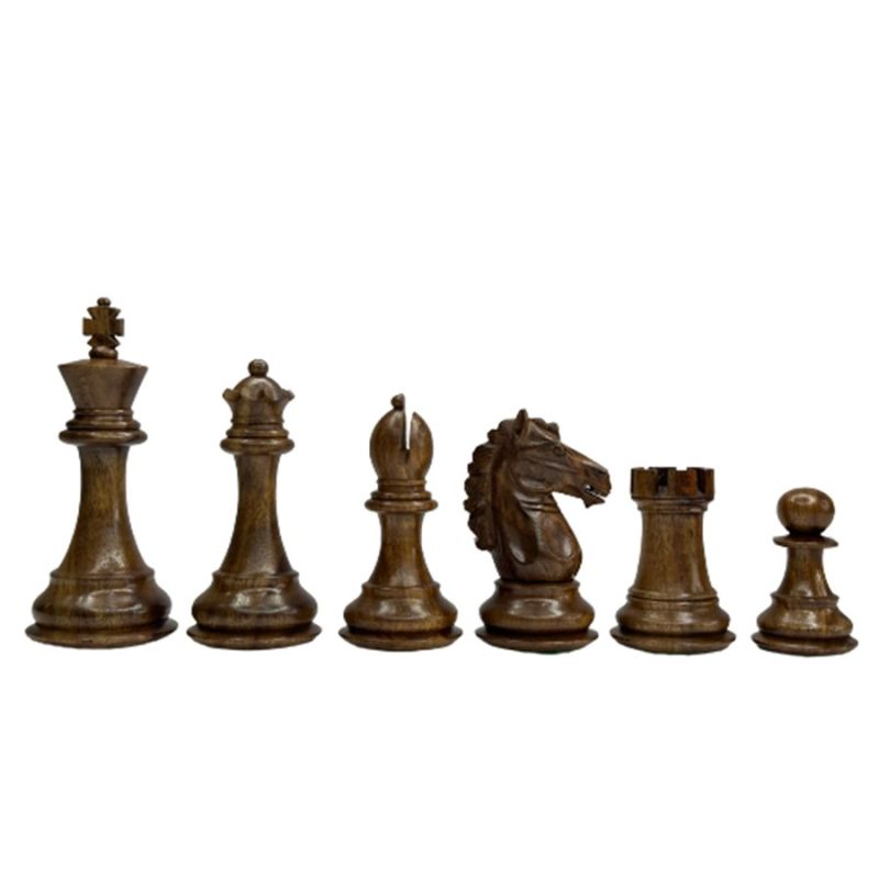 3.9" Exclusive Alban Staunton Chess Pieces Only set - Double Weighted Golden Rosewood - Image 3