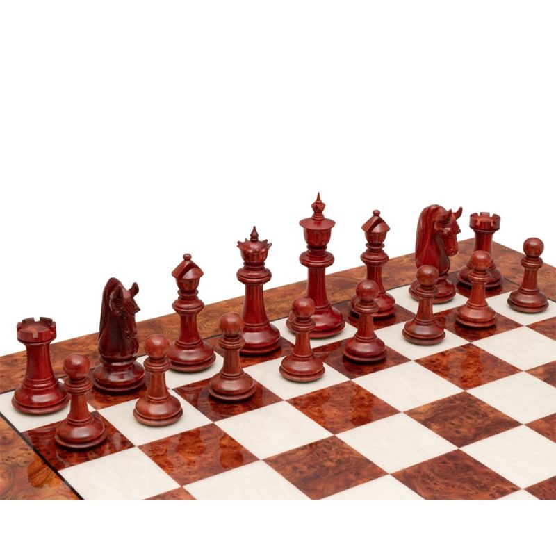 4.5" Bath Luxury Staunton Chess Pieces Only Set - Triple Weighted Bud Rosewood - Image 7