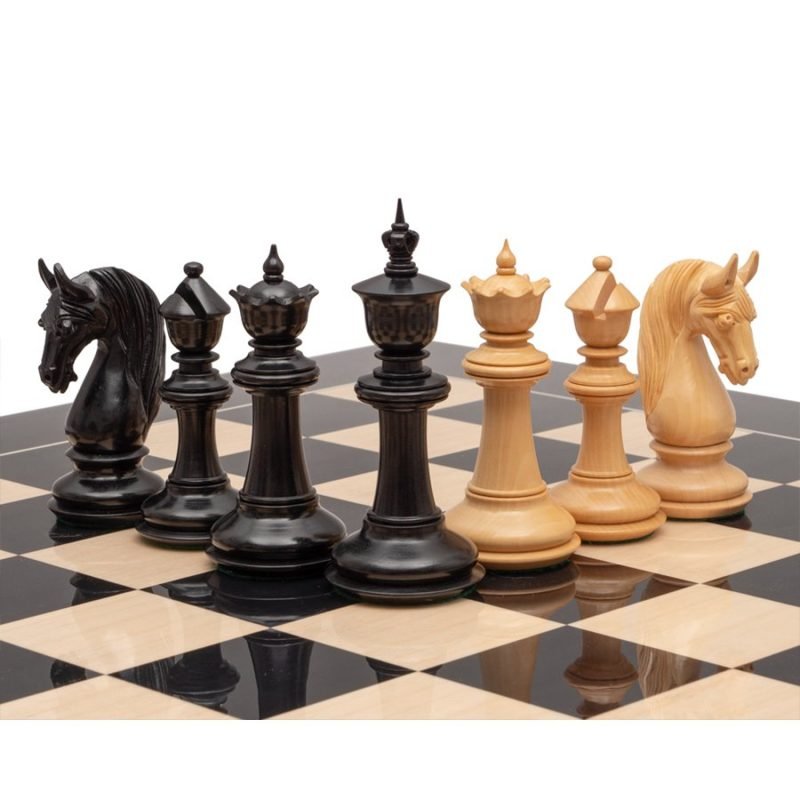 4.5" Bath Luxury Staunton Chess Pieces Only Set - Triple Weighted Ebony Wood - Image 2