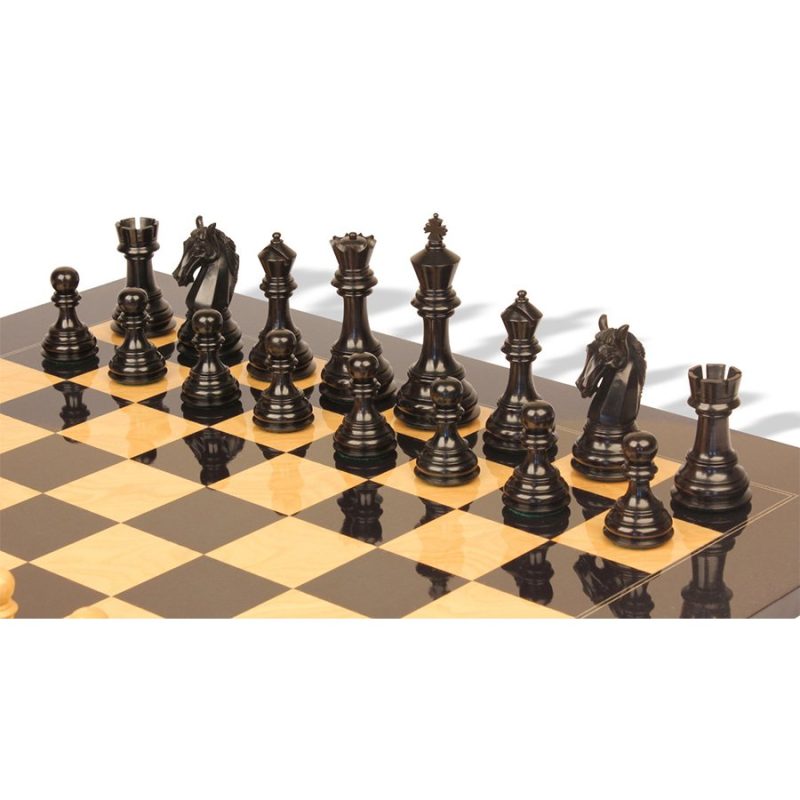 4.6" Rare Columbian Luxury Chess Pieces Only Set -Triple Weighted Ebony - Image 6