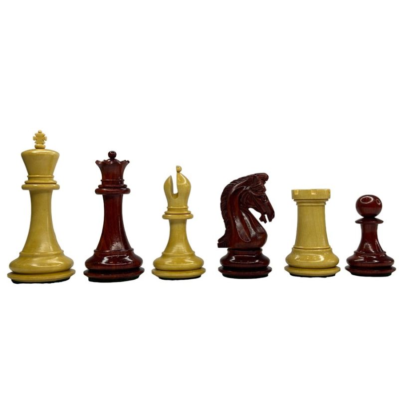 3.9" Imperial Series Reproduced Staunton Chess Pieces Set Only- Weighted Budrose Wood & Boxwood Pieces - Image 3