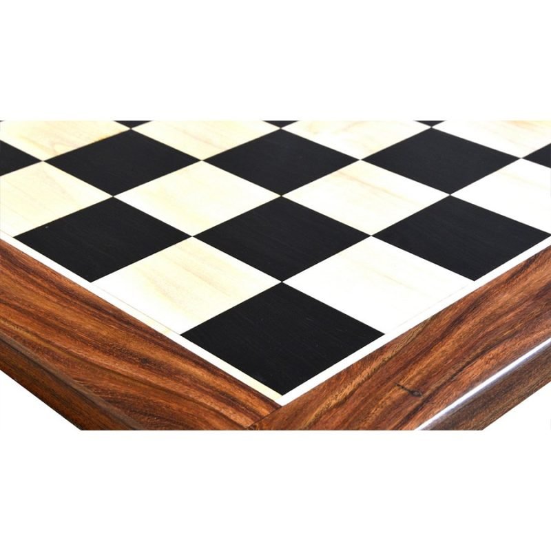 21" Grandmaster Series Ebony Wood Chess Board - Ebony & Maple Wood- 55mm Square - Image 3