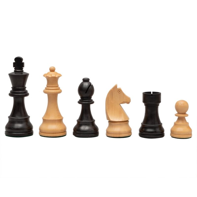 3.75? Classic Tournament Wooden Chess Pieces Only Set ? Ebonised Boxwood & Boxwood - Image 3