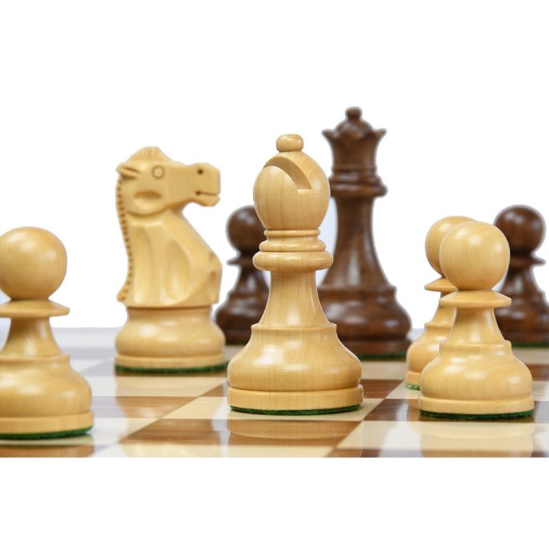 1972 Reproduced Reykjavik Championship Series Chess Pieces 3.7" - Weighted Golden Rosewood & Boxwood - Image 2