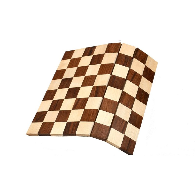 Folding/ Rolling Series Travel Chess Board In Maple & Golden Rosewood- 40 mm Square - Image 8