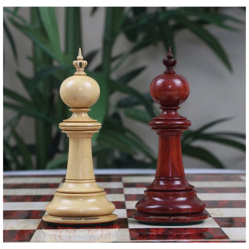 The Camelot Series Artisan Chess Pieces - Triple Weighted Bud Rosewood- 4.4" King - Image 6