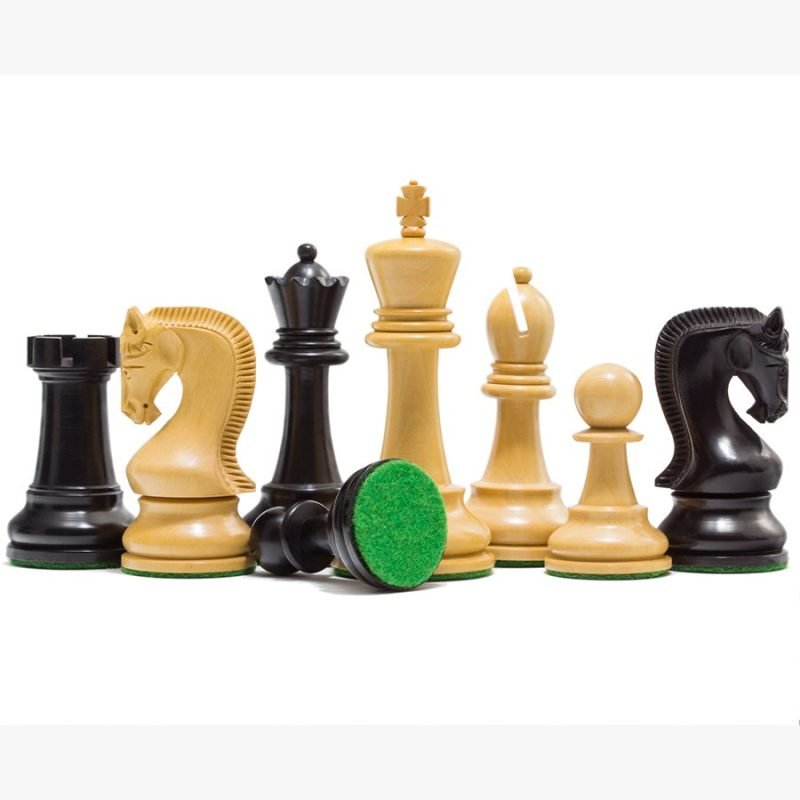 4" Leningrad Series Luxury Staunton Chess Pieces Only Set- Weighted Ebonised Boxwood - Image 2