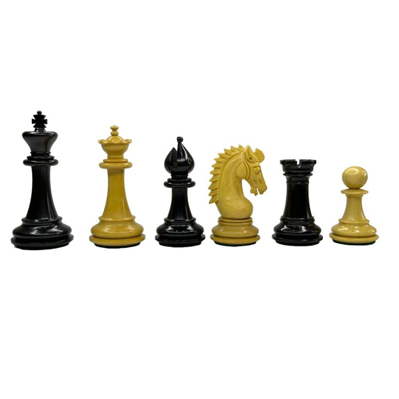 3.75" Sheffield Knight Luxury Chess Pieces Only Set- Double Weighted Ebony Wood - Image 3