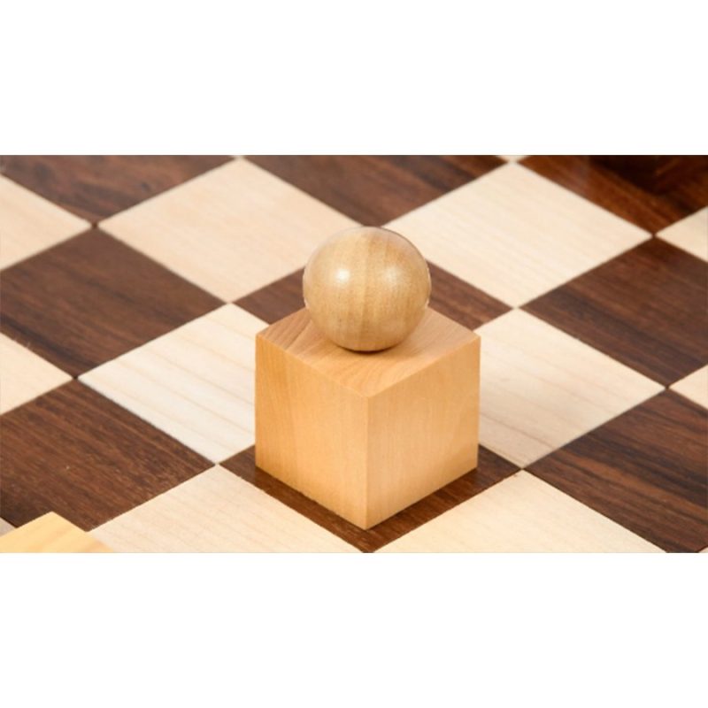 1924 Bauhaus Reproduced Geometrical Abstract Chessmen In Golden Rosewood - Image 4