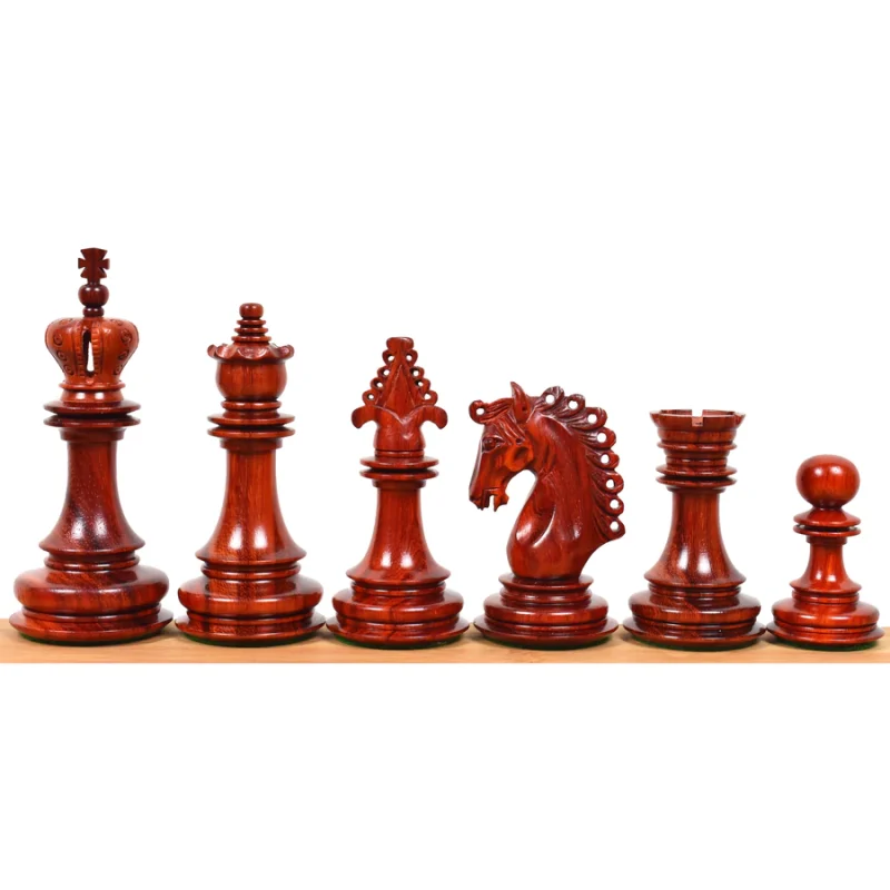 4.6" Hurricane Luxury Staunton Chess Pieces Only set -Triple Weighted Budrose Wood - Image 3