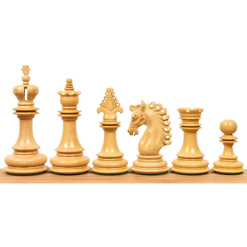 4.6" Hurricane Luxury Staunton Chess Pieces Only set -Triple Weighted Ebony Wood - Image 4