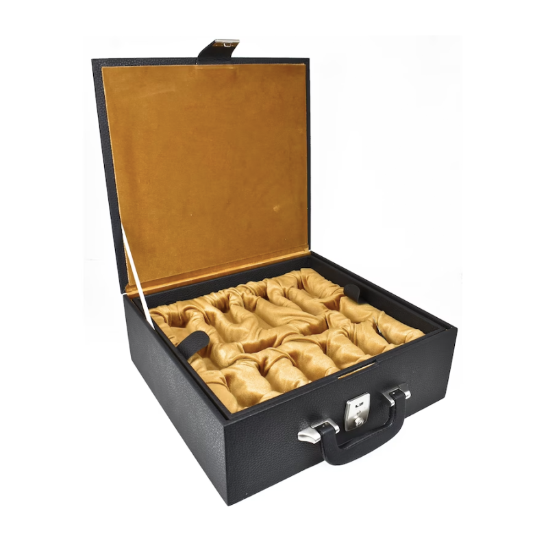 Leatherette Coffer Storage Box For Chess Pieces Of 4.2" To 4.6" - With Tray