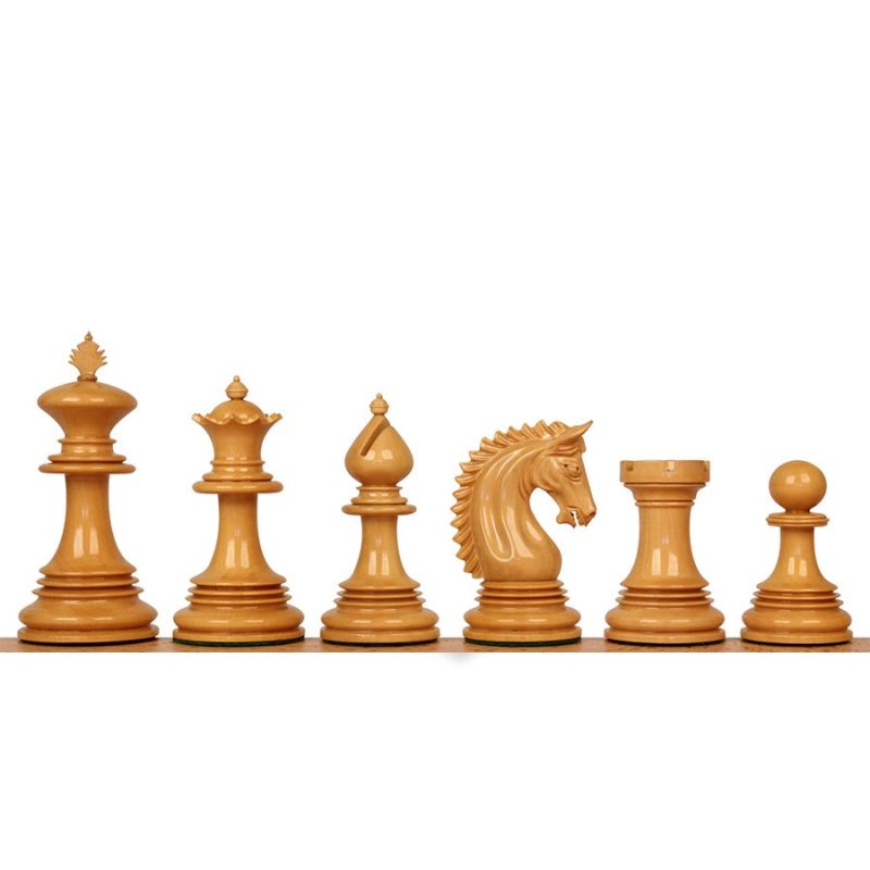 4.2" Luxury Patton Staunton Chess Pieces Only Set- Weighted Ebony wood and Boxwood - Image 4