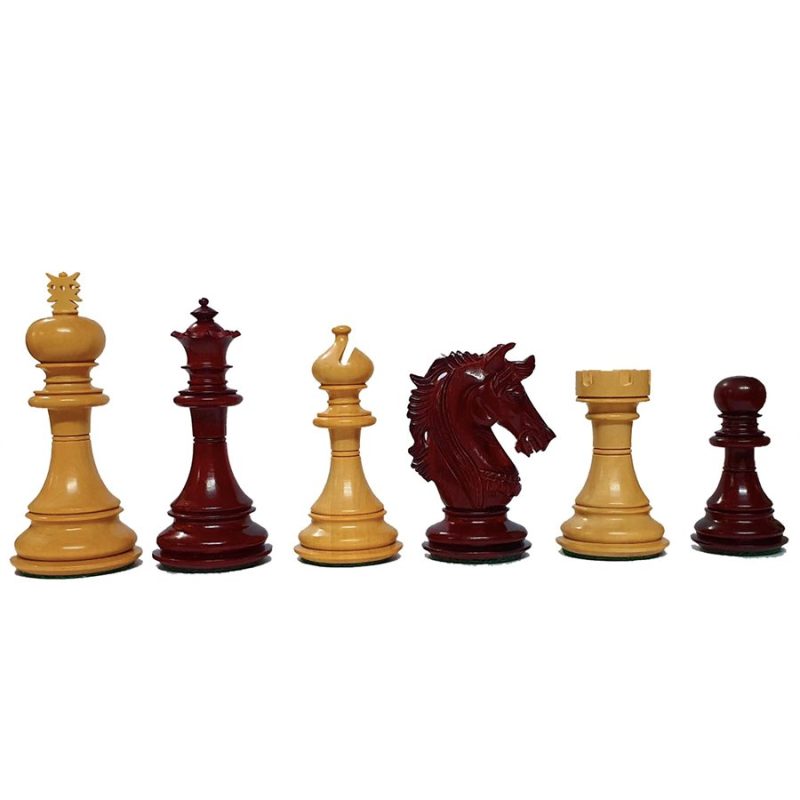 4.4" Alvis Luxury Staunton Chess Pieces Only set -Triple Weighted Budrose Wood - Image 4