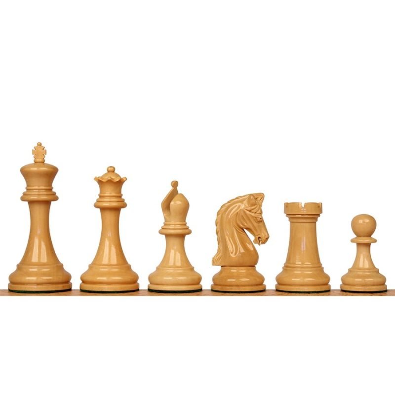 4.4" Imperial Series Reproduced Staunton Chess Pieces Set Only- Weighted Budrose Wood & Boxwood Pieces - Image 3