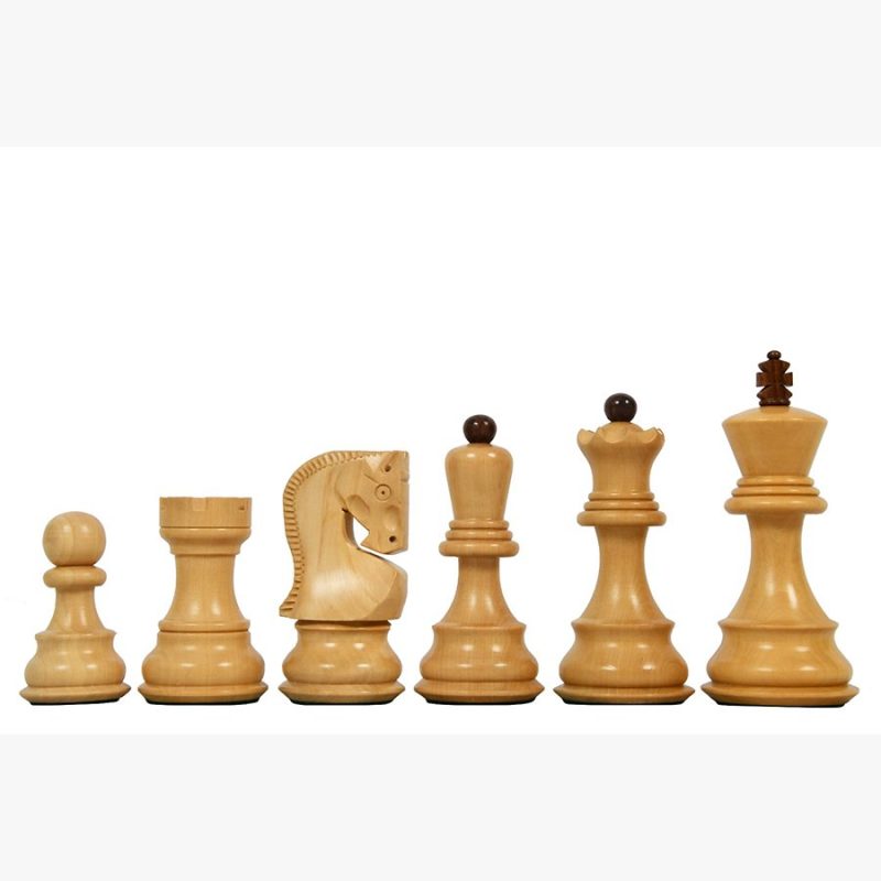 3.9" Russian Zagreb Chess Pieces Only set ? Weighted Golden Rosewood & Boxwood - Image 4