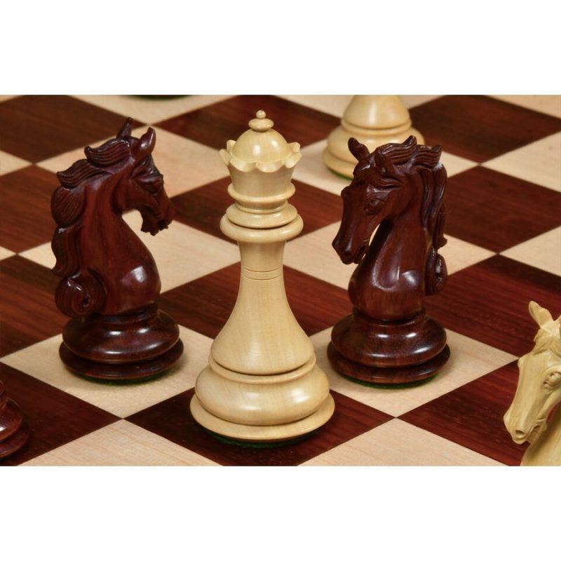 4.5? Shera Series Staunton Luxury Chess Pieces Only Set- Triple Weighted Bud Rosewood - Image 4