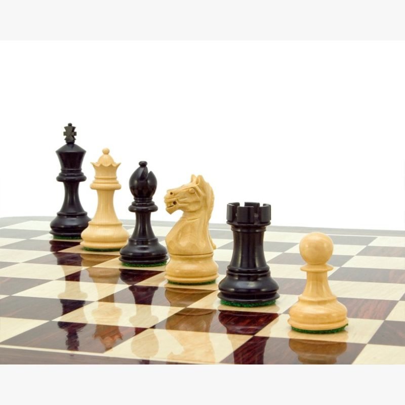 3.25? Fierce Knight Staunton Chess Pieces Only Set ? Weighted Ebonised Boxwood & Boxwood