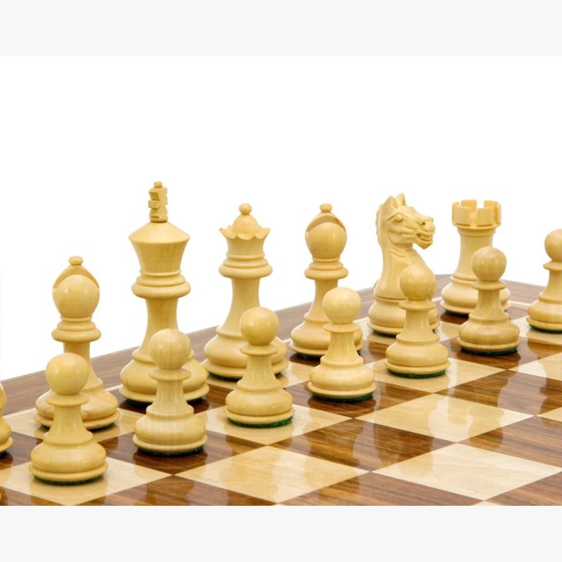 3.25? Fierce Knight Staunton Chess Pieces Only Set ? Weighted Golden Rosewood & Boxwood - Image 5