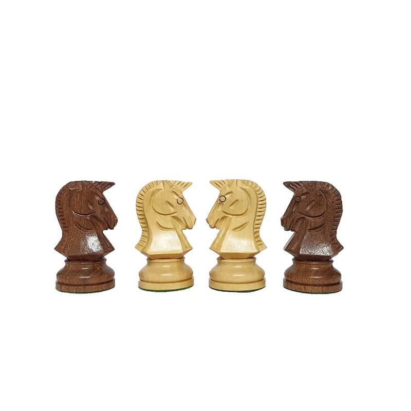 1950s Dubrovnik Bobby Fischer Reproduced Chess Pieces Only Set- Weighted Golden Rosewood & Boxwood- 3.7" King - Image 2