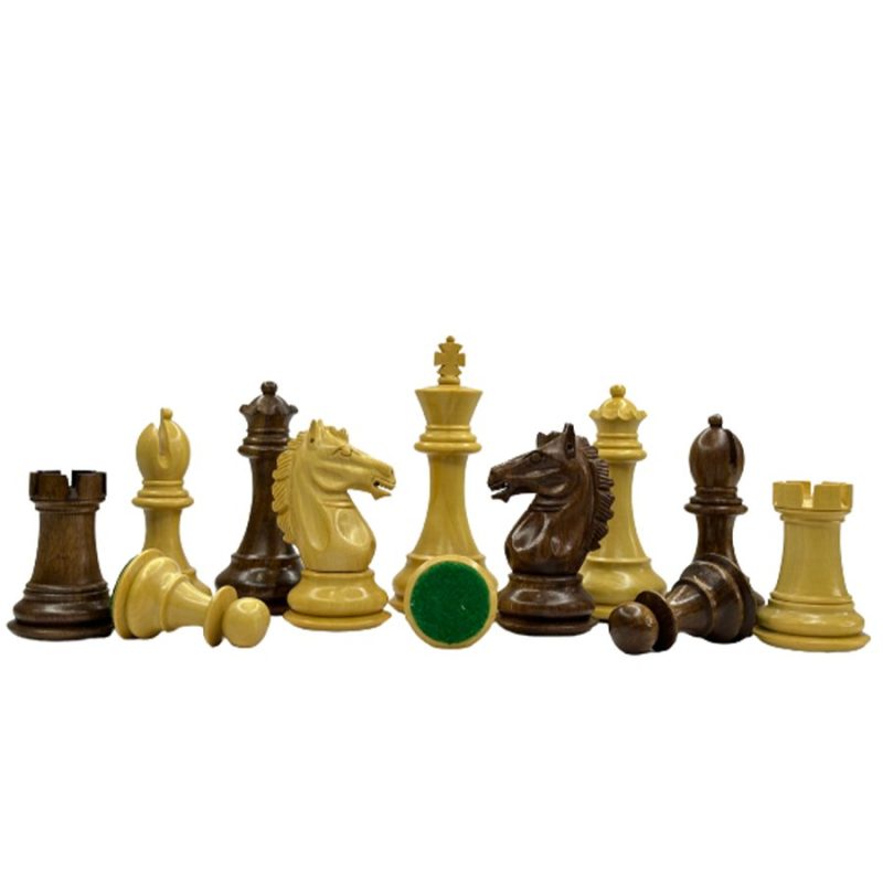 3.9" Exclusive Alban Staunton Chess Pieces Only set - Double Weighted Golden Rosewood