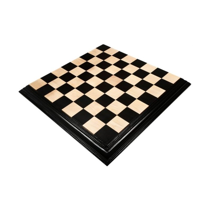 21 Ebony & Maple Wood Solid Luxury Handmade Chessboard with Carved Border- 57 mm Square - Image 2