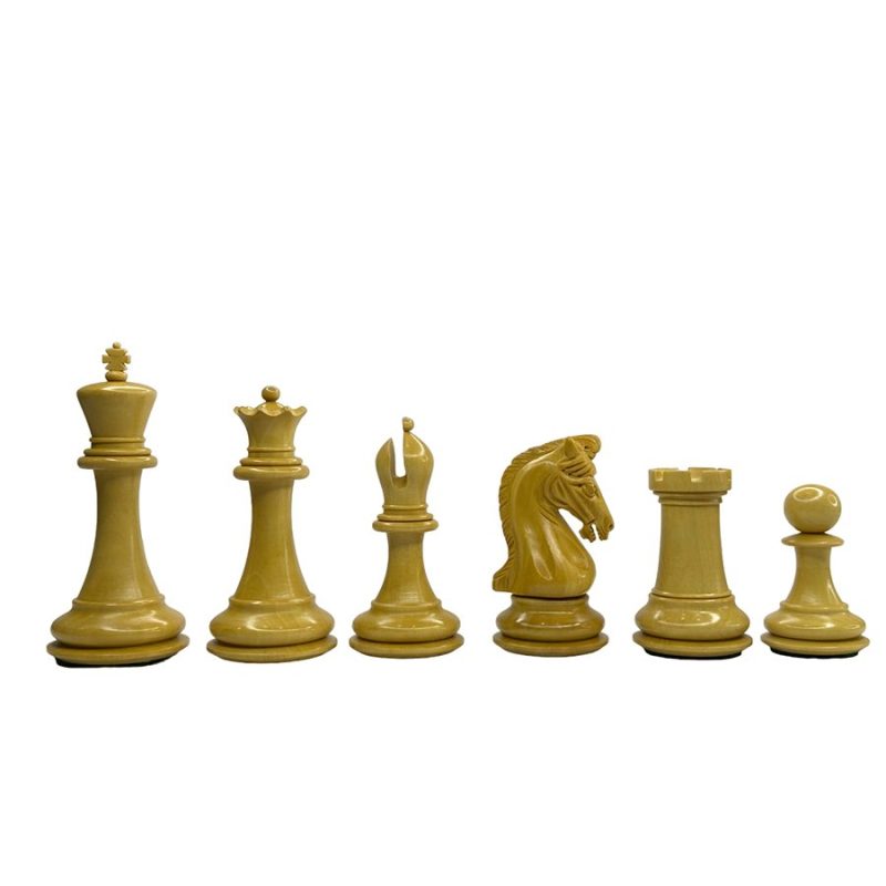 3.9" Imperial Series Reproduced Staunton Chess Pieces Set Only- Weighted Budrose Wood & Boxwood Pieces - Image 5