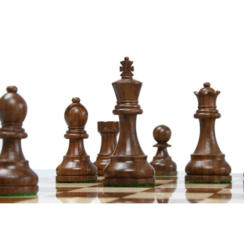 1972 Reproduced Reykjavik Championship Series Chess Pieces 3.7" - Weighted Golden Rosewood & Boxwood - Image 3